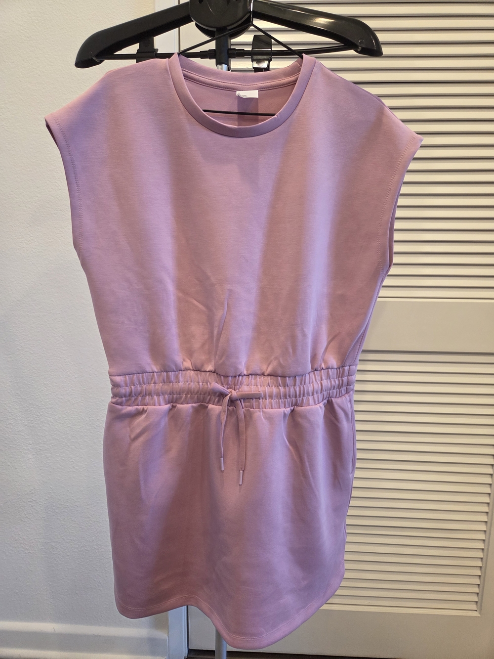 Like New All In Motion Pink Mauve Sleeveless Drawstring Cinch Waist Mini Dress